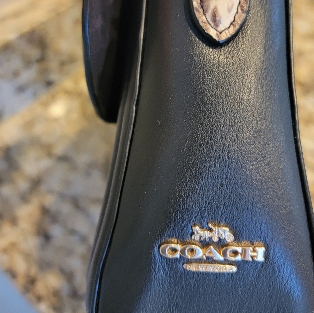 Coach Marlie Leather Sachel/Crossbody With Border Quilting And Snakeskin Handle - Picture 7 of 16